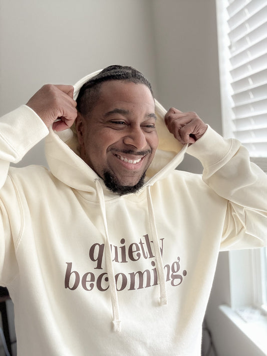 Quietly Becoming Hoodie — Sand